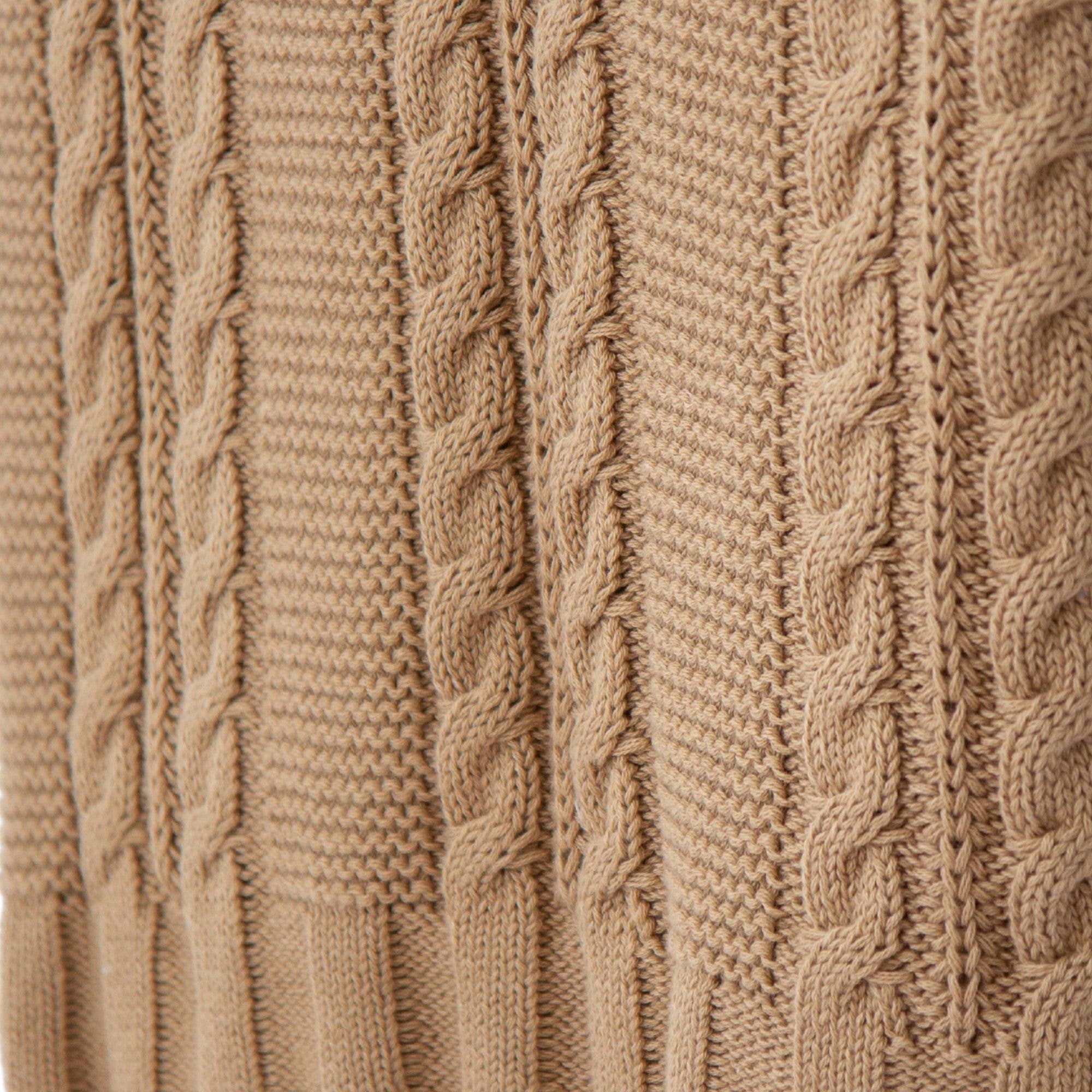 Luna Cable Knit Cotton Throw: Beige - Premium blankets from Tajik Home LLC - Just $54.95! Shop now at Pat's Monograms