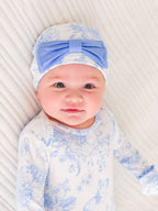 SoftSnooze™ Baby Girls Bamboo Viscose Periwinkle Butterfly Garden Ruffle Knotted Sleep Gown & Bow Hat Set - Premium Baby Sleepwear from RuffleButts + RuggedButts - Just $42.95! Shop now at Pat's Monograms