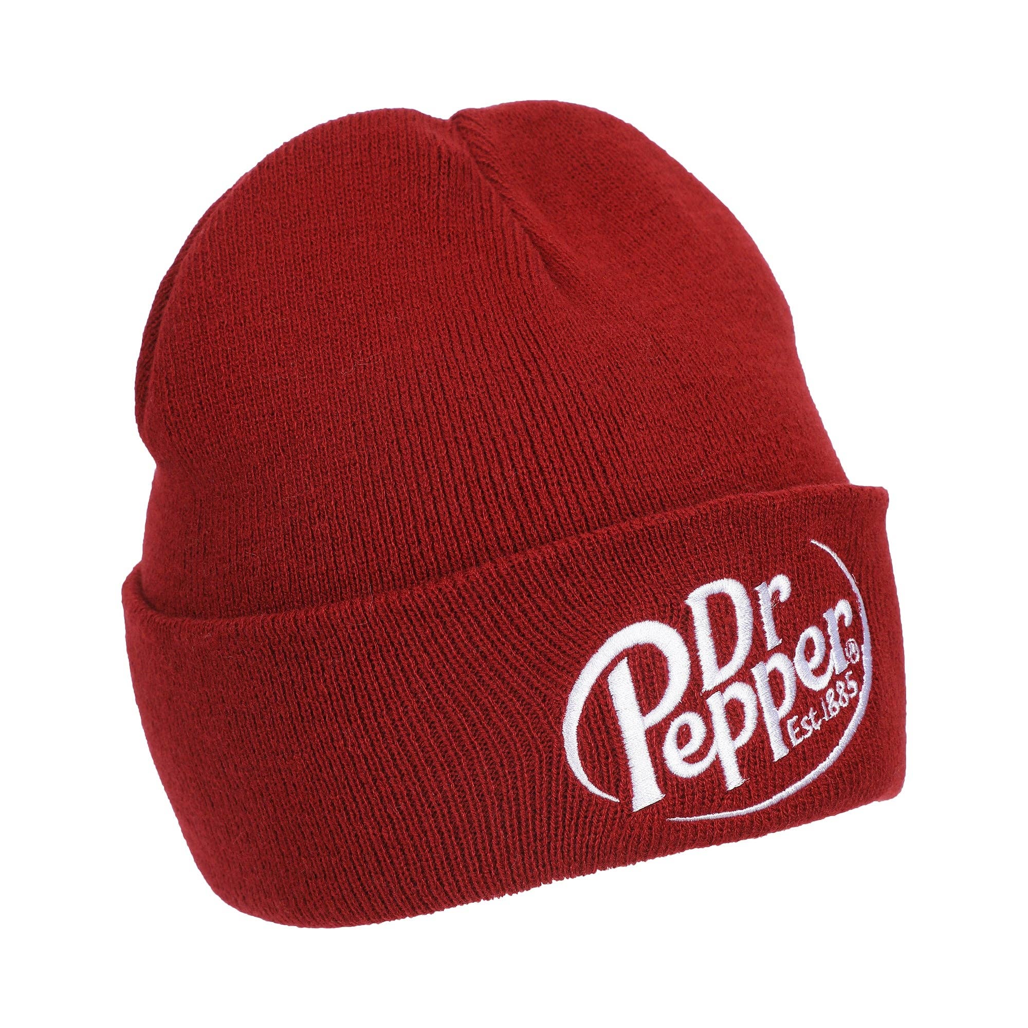Dr. Pepper Embroidery On Acrylic Knit Standard Cuff Beanie - Premium Headwear from Bioworld Merchandising - Just $22.95! Shop now at Pat's Monograms