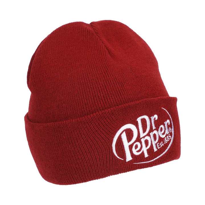 Dr. Pepper Embroidery On Acrylic Knit Standard Cuff Beanie - Premium Headwear from Bioworld Merchandising - Just $22.95! Shop now at Pat's Monograms