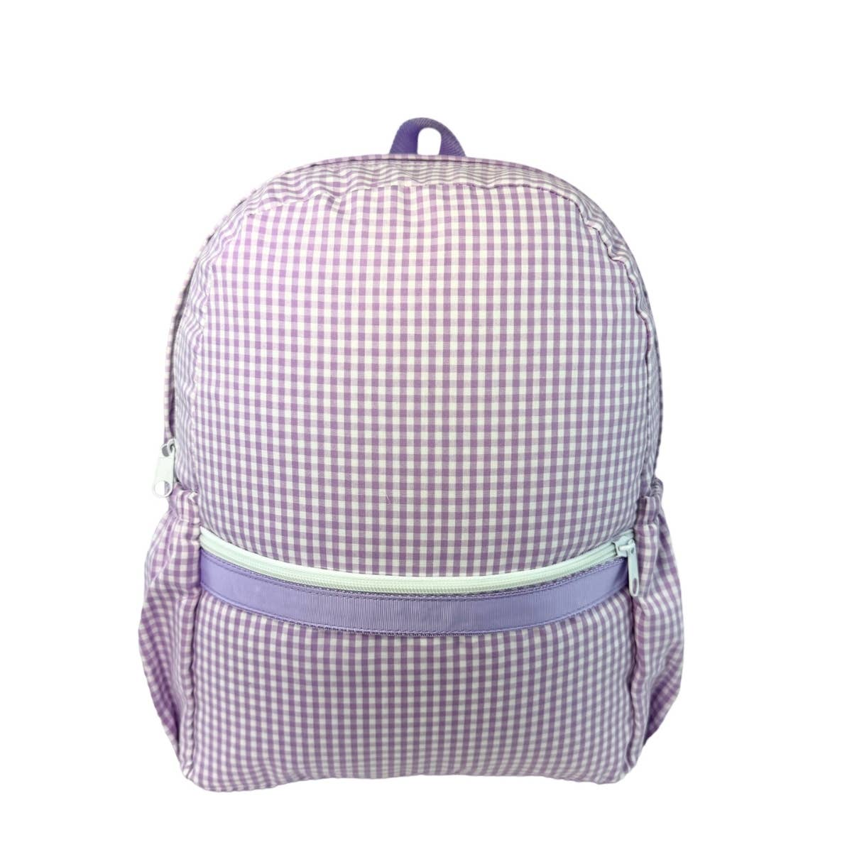 Lilac Gingham Medium Backpack w/ Pocket - Premium  from Mint - Just $33.50! Shop now at Pat's Monograms