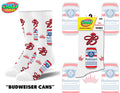 BUDWEISER CANS CRAZY SOCKS - Premium Socks from Crazy Socks - Just $8! Shop now at Pat's Monograms