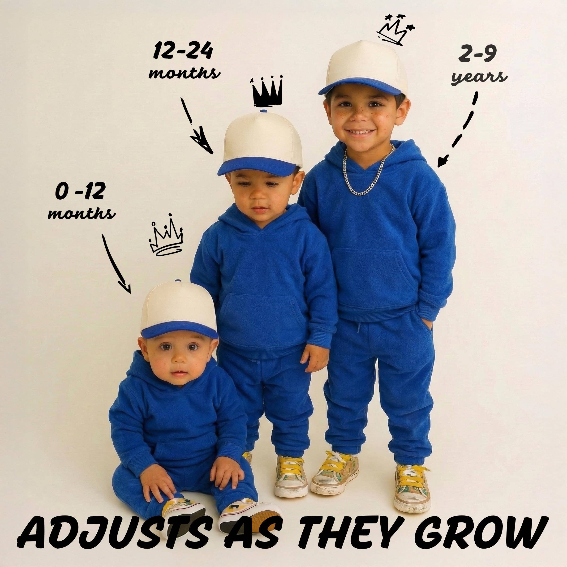 Kids Two Tone Vintage Cap - Royal Blue/Beige - Premium Trucker Cap from Funky Junque - Just $15.95! Shop now at Pat's Monograms