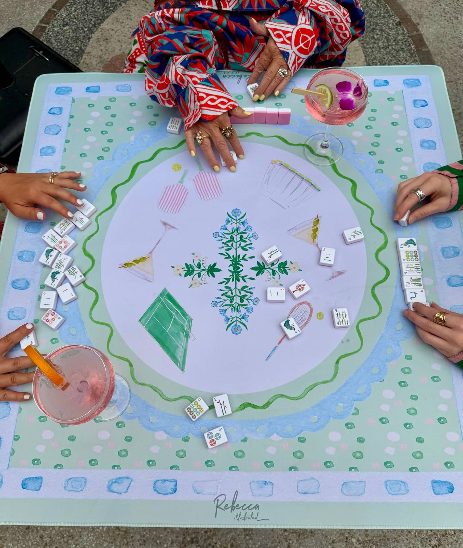 PICKLE BALL-MAHJONG MAT - Premium Mahjong from Rebecca Illustrated - Just $92.95! Shop now at Pat's Monograms