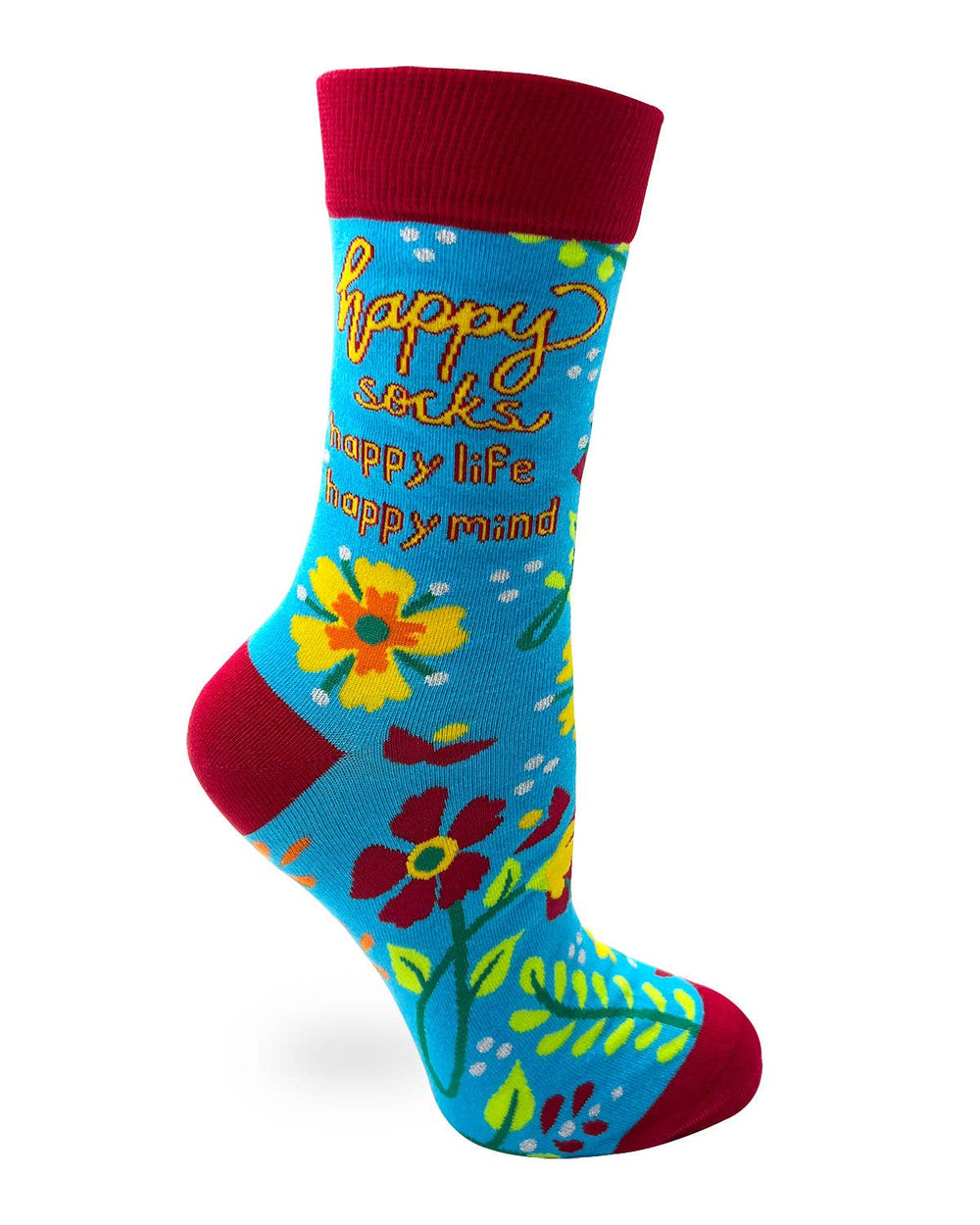 Happy Socks, Happy Life, Happy Mind Women's Crew Socks - Premium socks from Fabdaz - Just $12.95! Shop now at Pat's Monograms