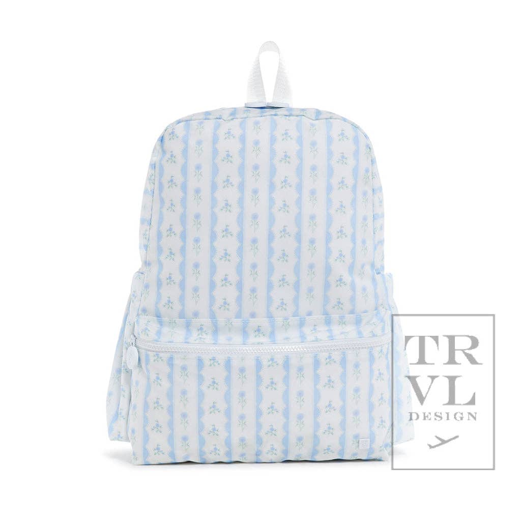 Backpacker - Backpack Ribbon Floral Blue - Premium Backpack from TRVL Design - Just $64.95! Shop now at Pat's Monograms