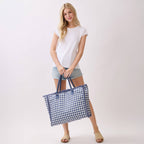 Gingham Check Frayed Trim Tote Bag - Premium tote bag from Hana - Just $22.95! Shop now at Pat's Monograms