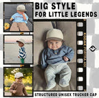 Kids Two Tone Vintage Cap - Khaki/Beige - Premium Trucker Cap from Funky Junque - Just $15.95! Shop now at Pat's Monograms