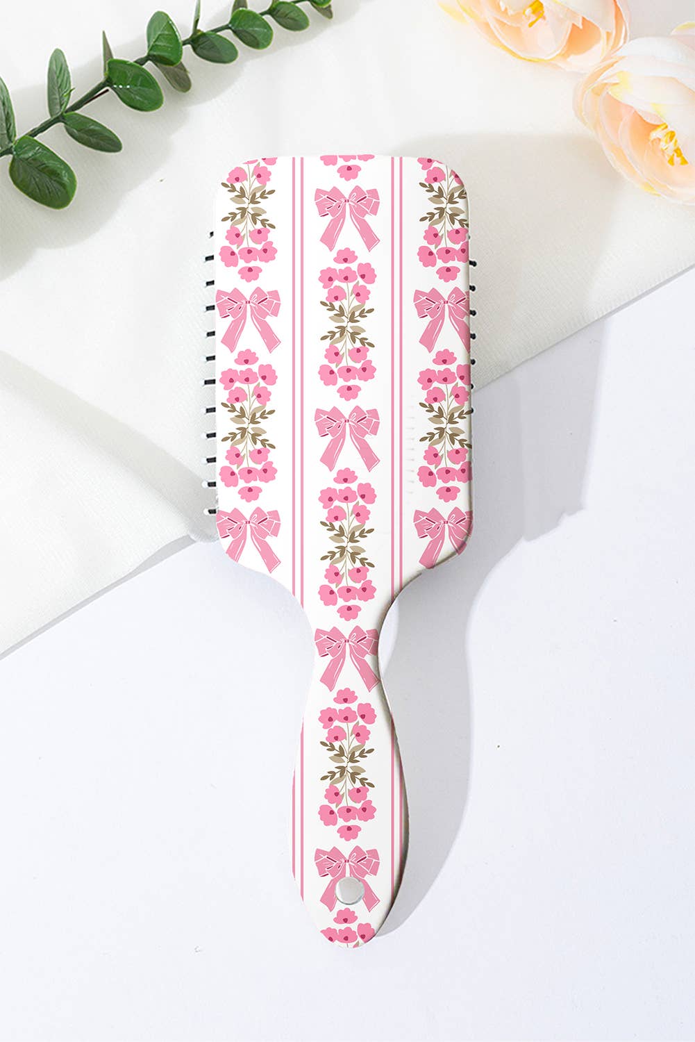 Floral Bow Print Long Handle Air Cushion Comb - Premium Accessories from Aapparella - Just $5! Shop now at Pat's Monograms