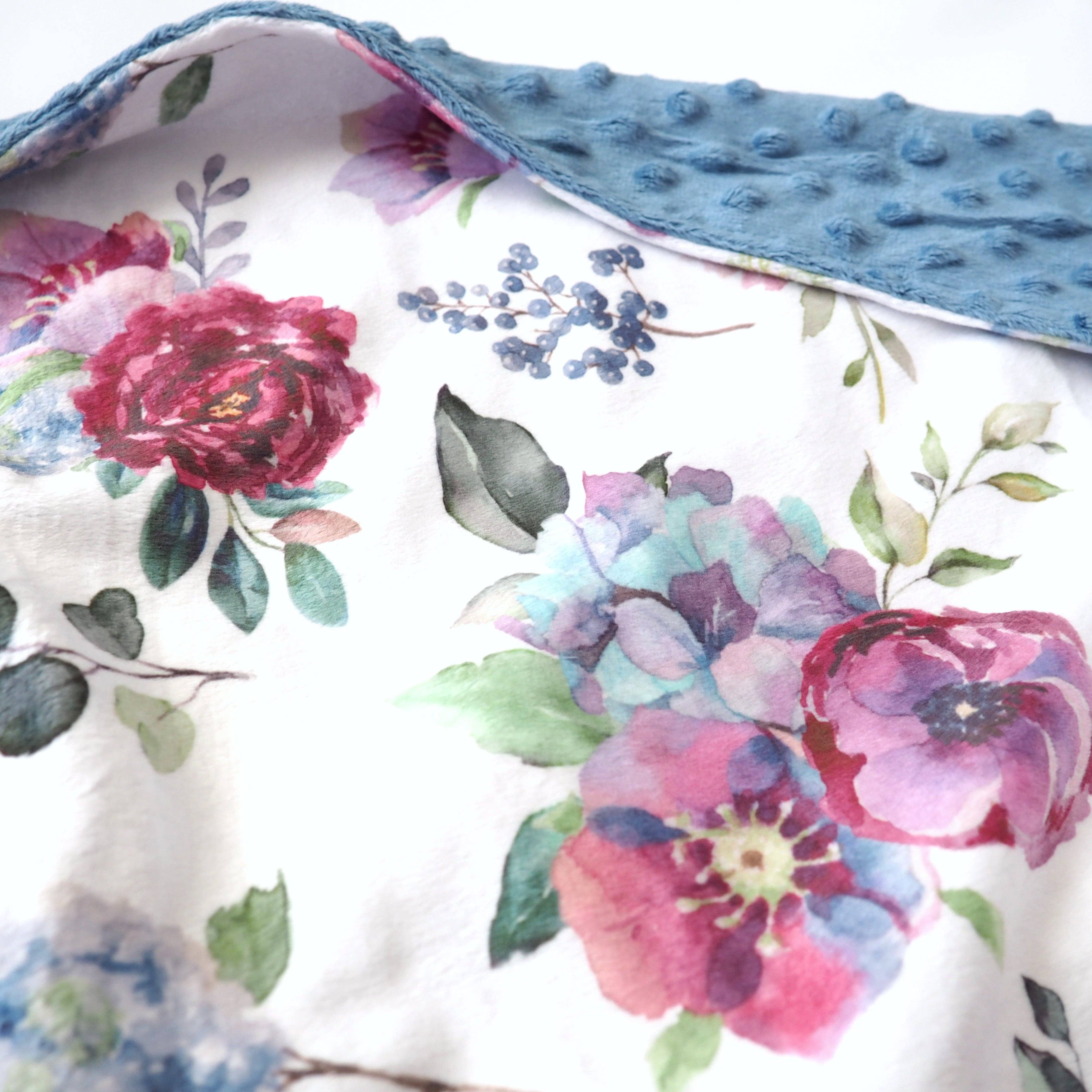 Premium Baby & Toddler Minky Blanket - Blue Floral - Premium Baby Gift from Honey Lemonade - Just $45.95! Shop now at Pat's Monograms
