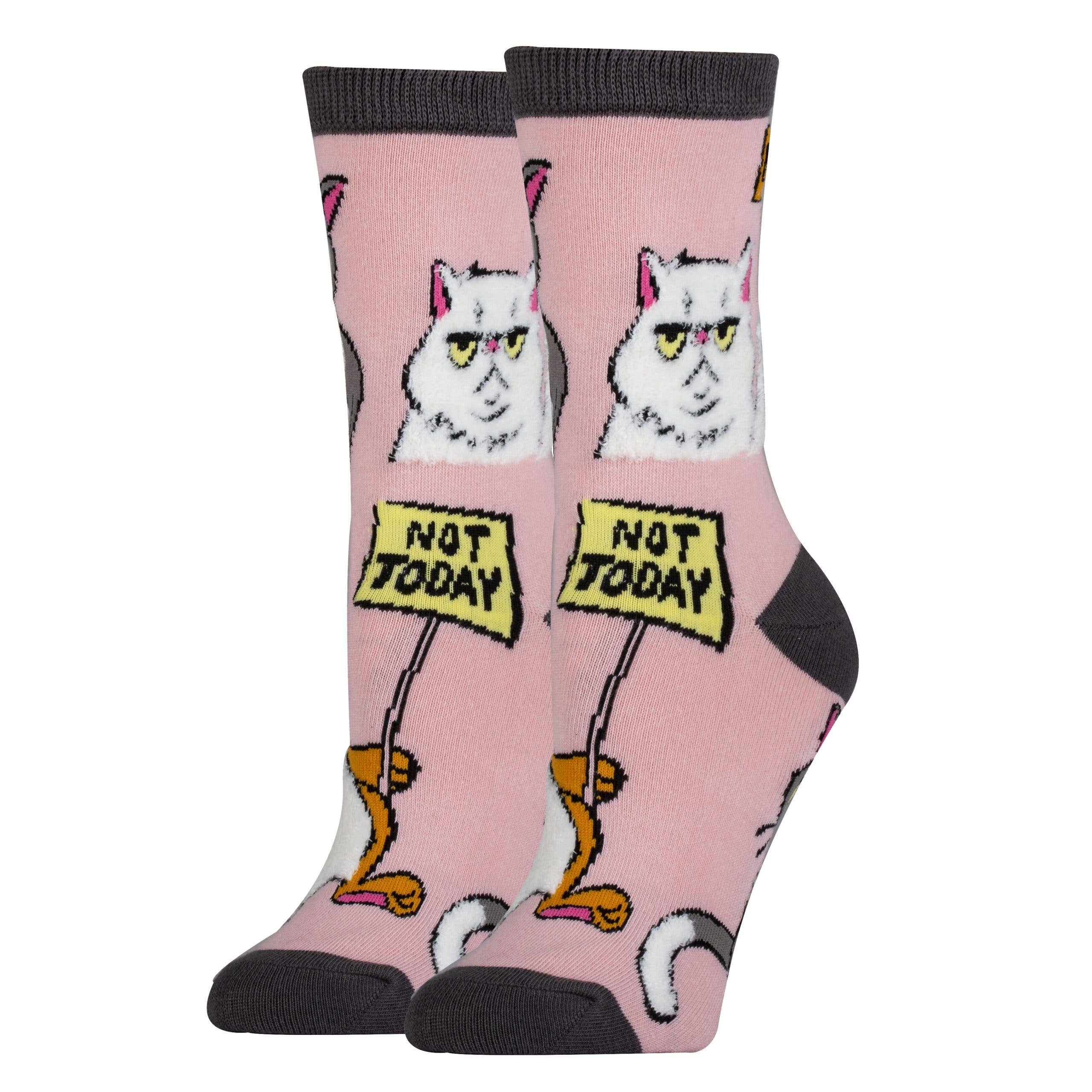 Not Today | Women's Cotton Crew Funny Socks - Premium Socks from Oooh Yeah/Sock It Up/Oooh Geez Slippers - Just $11.95! Shop now at Pat's Monograms