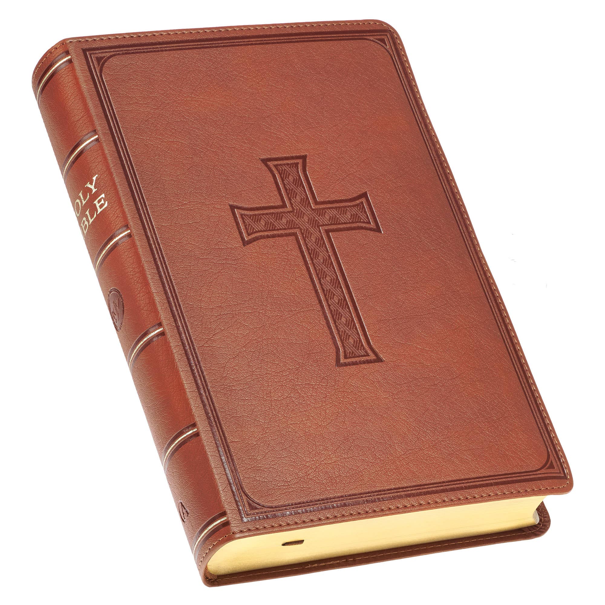 Brown Faux Leather Giant Print King James Bible - Premium Books and Devotionals from Christian Art Gifts - Just $39.99! Shop now at Pat's Monograms