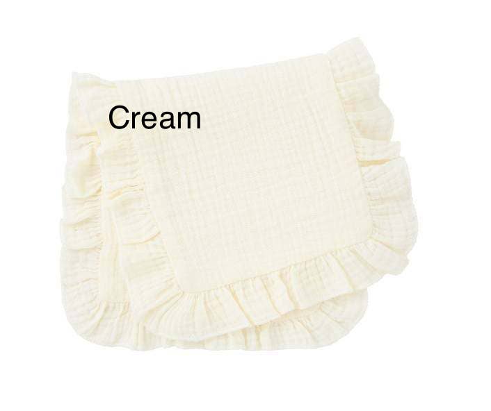 Muslin Ruffle Burp - Baby Gift, Shower Gift, Newborn - Premium Baby Accessories from Zsa Zsa & LoLLi Monogram Blanks - Just $9.95! Shop now at Pat's Monograms