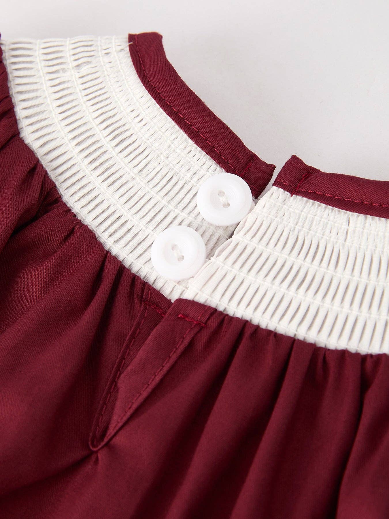 Dark Red Smocked Church Christ Bishop Christening Girls Romper - Premium Baby & Toddler Outfits from Rylee Faith Designs - Just $24.95! Shop now at Pat's Monograms