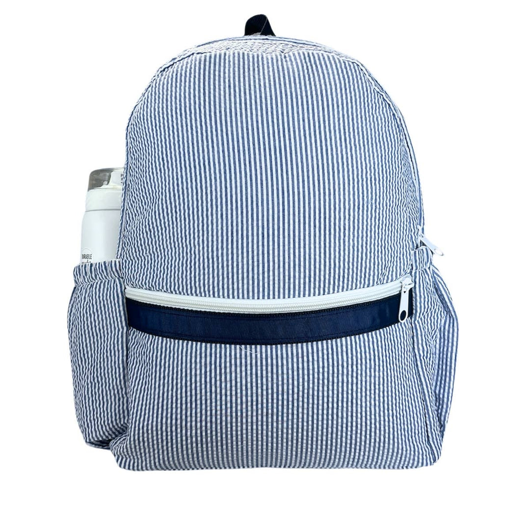 Seersucker Medium Backpack w/ Pocket - Premium Backpack from Mint - Just $34.95! Shop now at Pat's Monograms