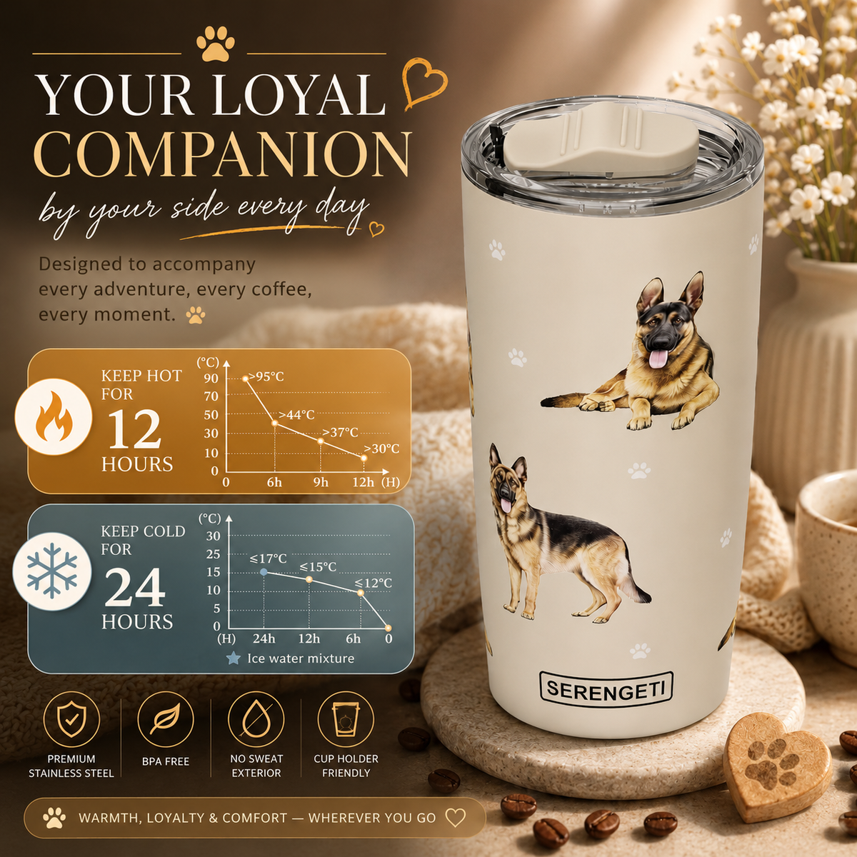 Golden Retriever Purple Serengeti Tumblers — E&S Pets