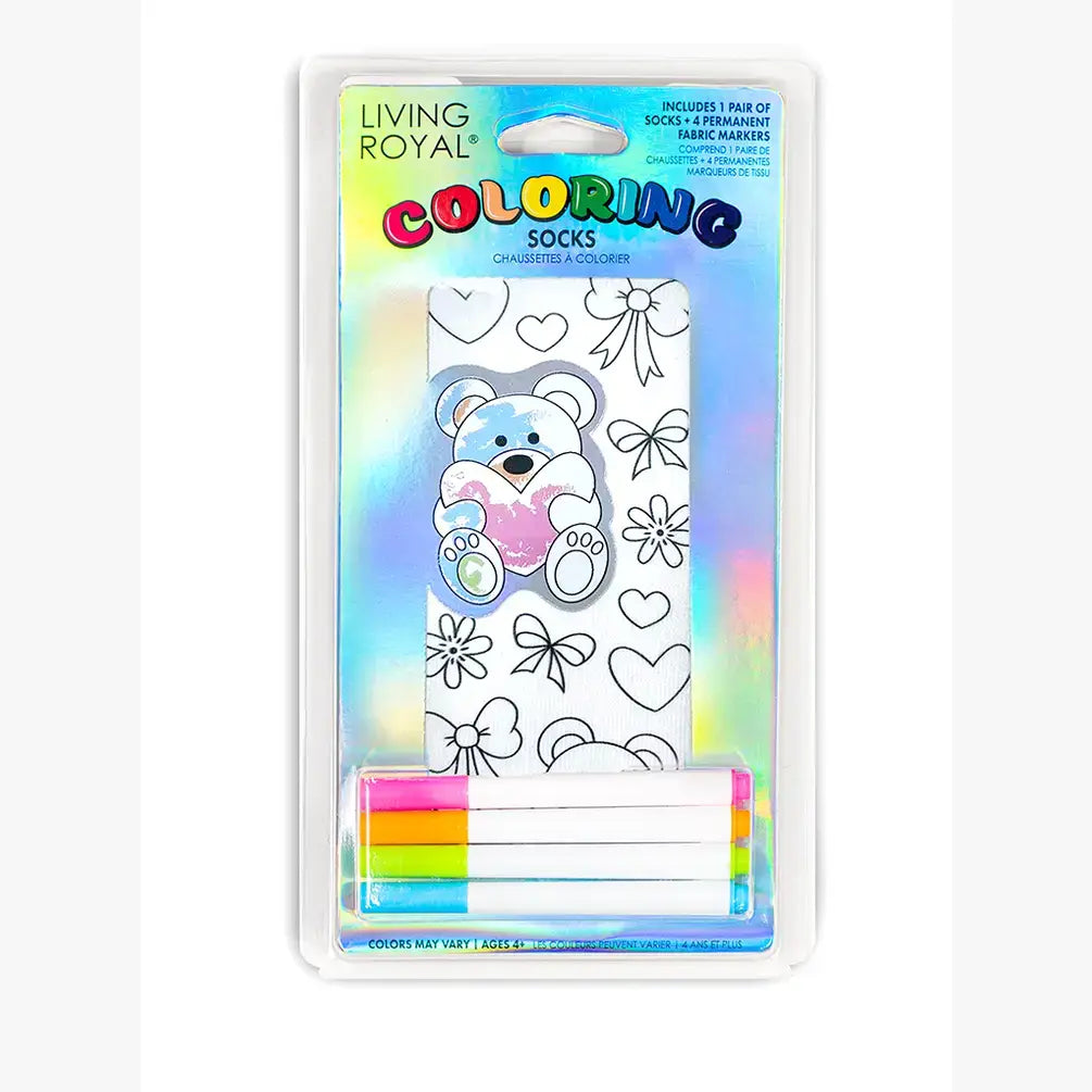 Ankle Socks - DIY Coloring Kit - Loveable Teddy Bears - Premium socks from Living Royal - Just $9.95! Shop now at Pat's Monograms