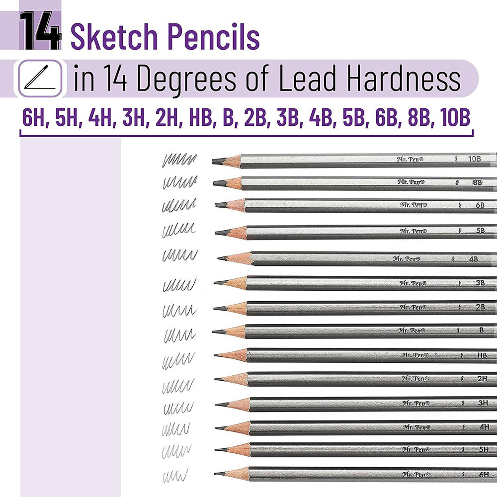 Mr. Pen Sketch Pencils Set - 14 Pack for Artists - Premium Art supplies from Mr. Pen - Just $6.99! Shop now at Pat's Monograms