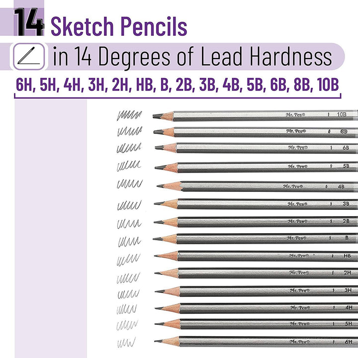 Mr. Pen Sketch Pencils Set - 14 Pack for Artists - Premium Art supplies from Mr. Pen - Just $6.99! Shop now at Pat's Monograms