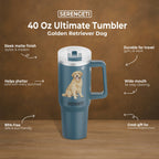40oz Golden Retriever Tumbler -3D Printed - Vacuum Insulated - Premium Tumblers from E&S Pets - Just $36.95! Shop now at Pat's Monograms