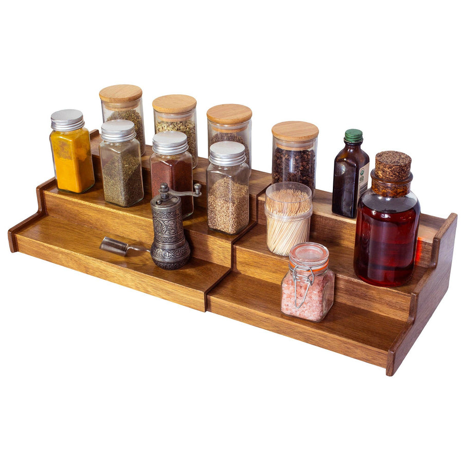 Acacia Wood 3-Tier Expandable Spice Rack - Premium home goods from Totally Bamboo - Just $30! Shop now at Pat's Monograms