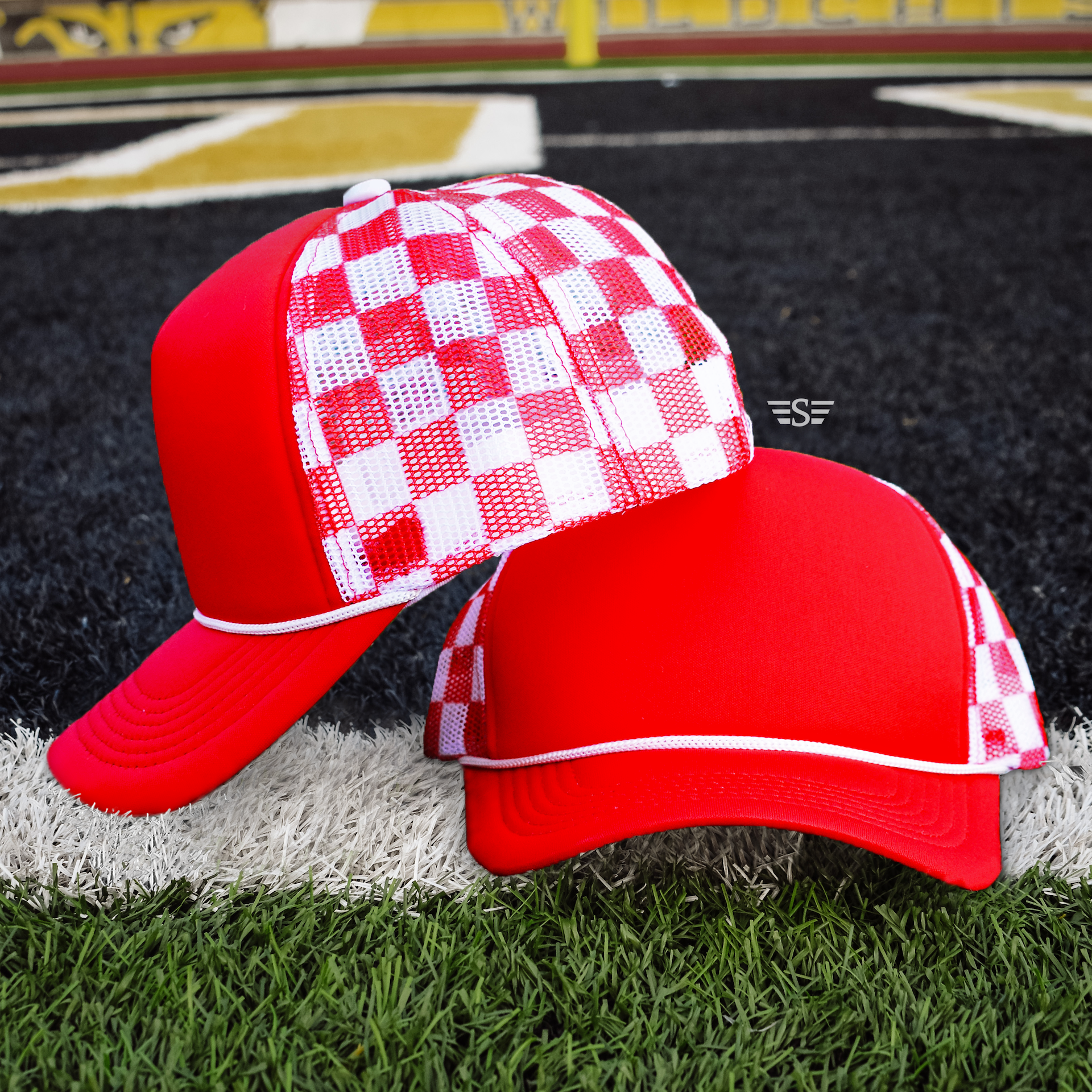 Checkered Mesh Back Foam Trucker Cap - Premium Trucker Cap from Flying S Company - Just $16.99! Shop now at Pat's Monograms