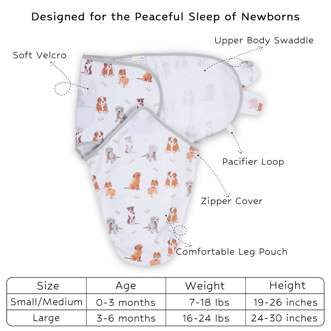 Woof Woof Baby Sleep Swaddle 100% Organic Cotton - Premium Swaddle from LollyBanks - Just $15.95! Shop now at Pat's Monograms