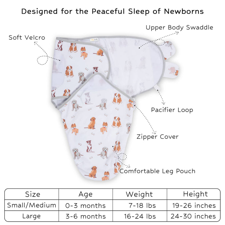 Woof Woof Baby Sleep Swaddle 100% Organic Cotton - Premium Swaddle from LollyBanks - Just $15.95! Shop now at Pat's Monograms