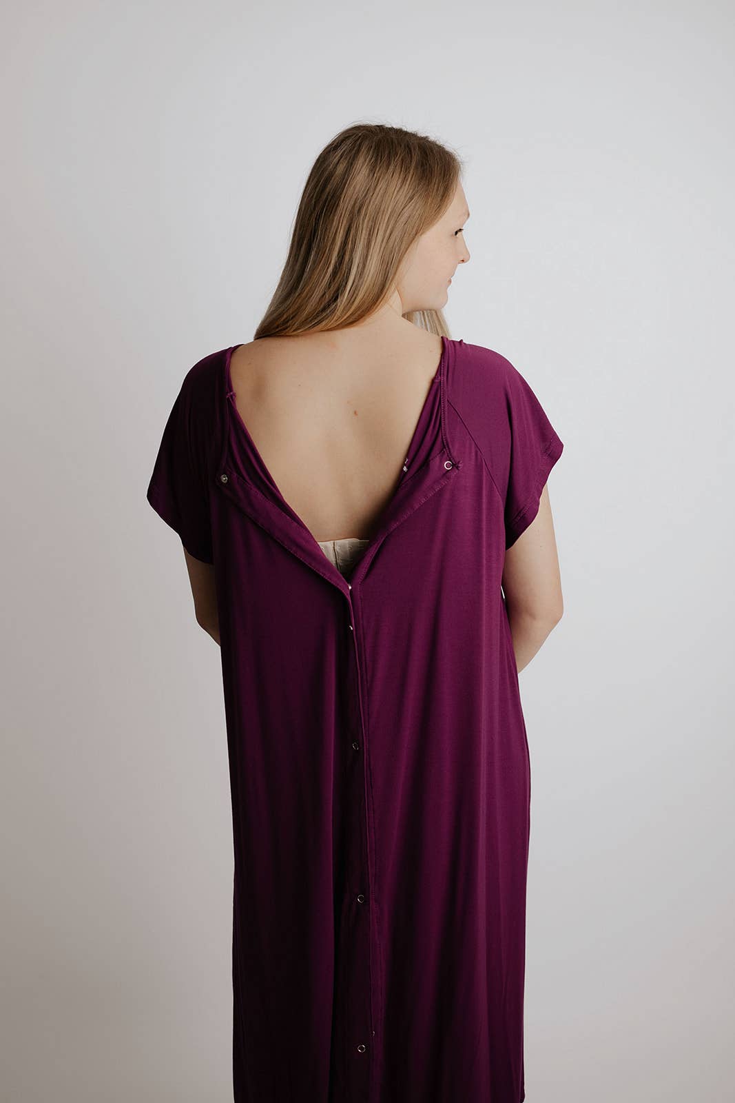 Plum Purple Maternity Labor and Delivery/ Nursing Gown - Premium nursing & Feeding from Three Little Tots - Just $36.95! Shop now at Pat's Monograms