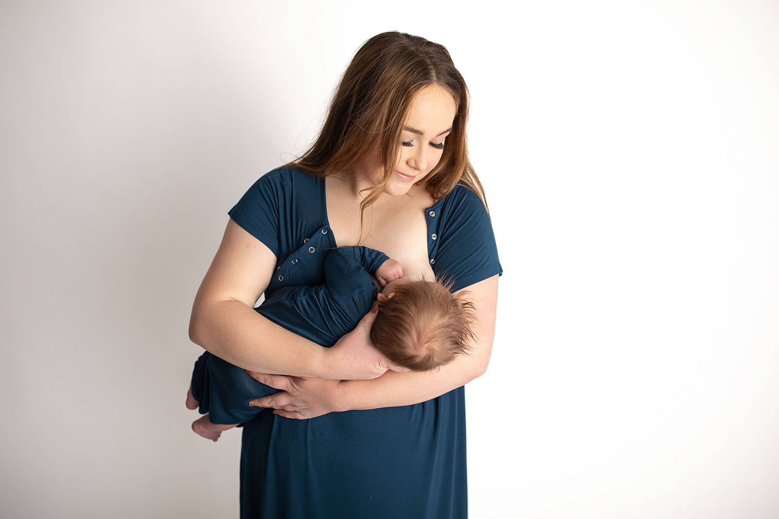 Navy Blue Maternity Mommy Labor and Delivery/ Nursing Gown - Premium nursing & Feeding from Three Little Tots - Just $36.95! Shop now at Pat's Monograms
