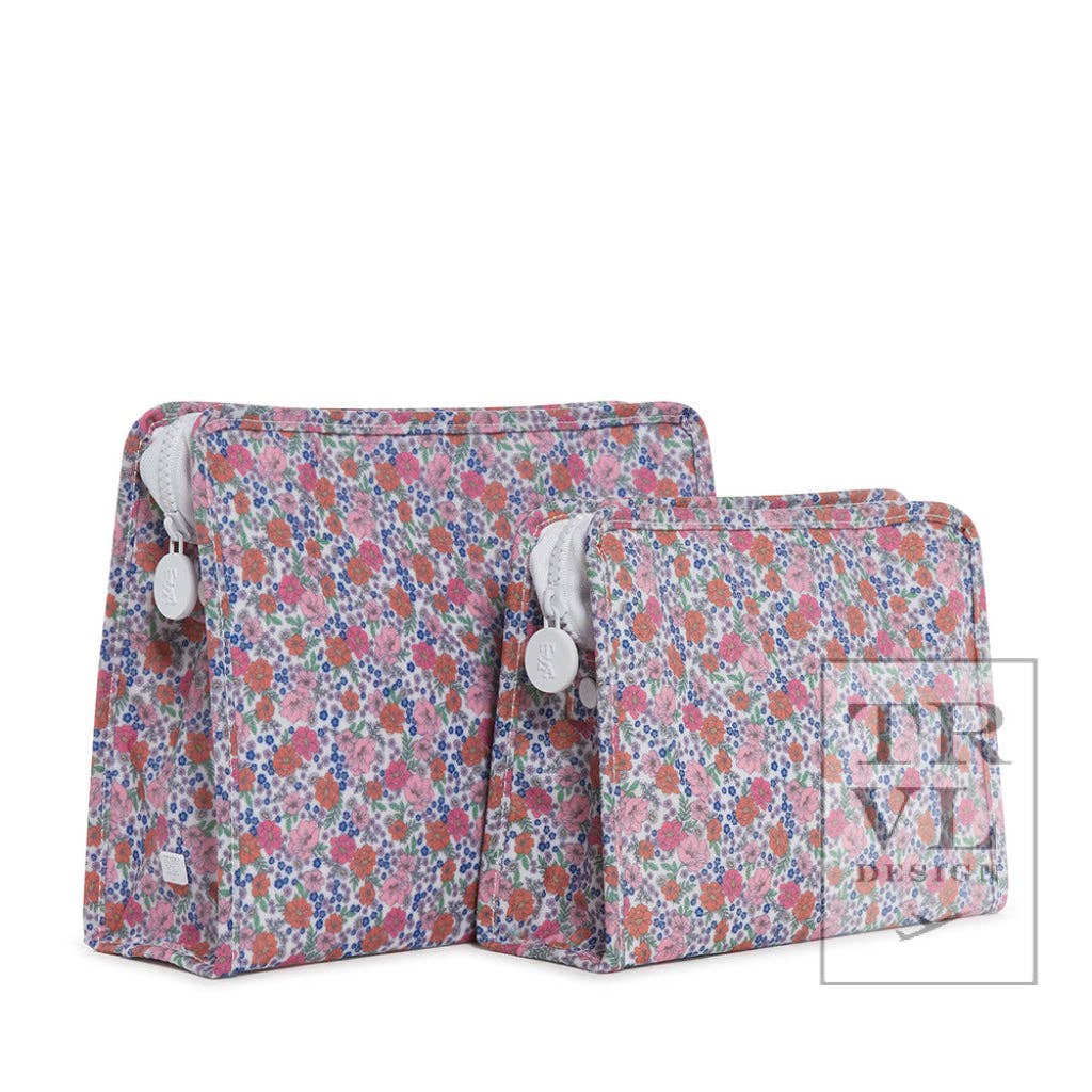 Roadie Large - Bunny Toile Blue Zip Pouch - Premium travel bag from TRVL Design - Just $32! Shop now at Pat's Monograms