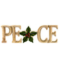 Mango Wood Peace w/ Holly - Premium holiday decor from Oak Street - Just $13.95! Shop now at Pat's Monograms