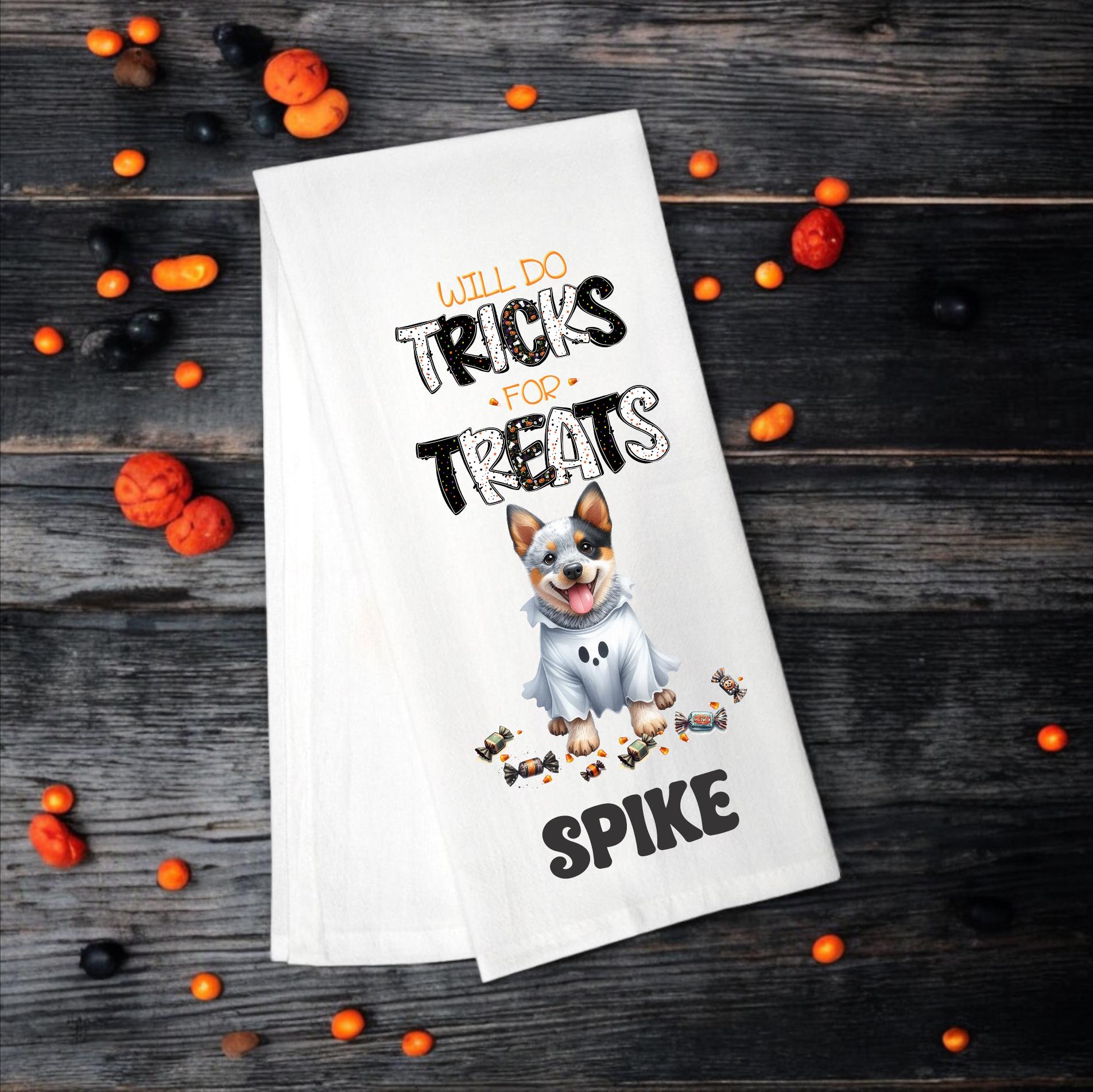 Australian Cattle Dog, Will Do Tricks for Treats Tea Towel, Aussie Mom, Kitchen Towel, Dish Towel, Flour Sack Towel, Dog Lover Gift - Premium  from Pat's Monograms - Just $15.22! Shop now at Pat's Monograms