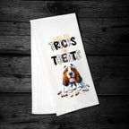 Basset Hound, Will Do Tricks for Treats Tea Towel, Basset Mom, Kitchen Towel, Dish Towel, Flour Sack Towel, Dog Lover Gift - Premium  from Pat's Monograms - Just $15.22! Shop now at Pat's Monograms