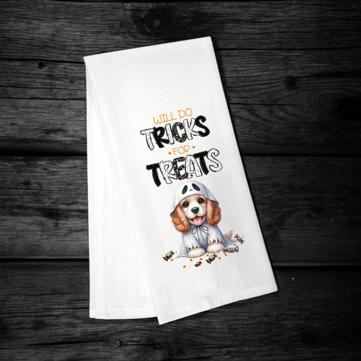 Cocker Spaniel - Will Do Tricks for Treats Tea Towel - Premium Kitchen Towel from Pat's Monograms - Just $14.95! Shop now at Pat's Monograms