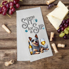Australian Cattle Dog “Come Sit for a Sip” Tea Towel - Premium Kitchen Towel from Pat's Monograms - Just $14.95! Shop now at Pat's Monograms