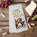 Beagle "Come Sit for a Sip" personalized tea towel, wine gift for dog mom - Premium Kitchen Towel from Pat's Monograms - Just $14.95! Shop now at Pat's Monograms