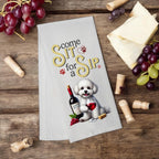 Bichon Frise "Come Sit for a Sip" Tea Towel  personalized gift for dog mom - Premium Kitchen Towel from Pat's Monograms - Just $14.95! Shop now at Pat's Monograms