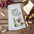 Poodle "Come Sit for a Sip" tea towel - Premium Kitchen Towel from Pat's Monograms - Just $14.95! Shop now at Pat's Monograms