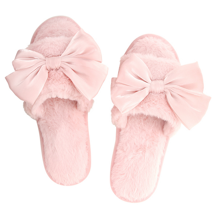 Plush Slippers - Light Blush Bow - Premium Accessories from Bella Sleep + Spa - Just $24.95! Shop now at Pat's Monograms