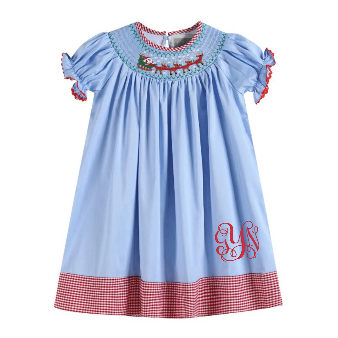 Santa and Sleigh Bishop Dress - Premium Baby & Toddler Dresses from Lil Cactus - Just $32.95! Shop now at Pat's Monograms