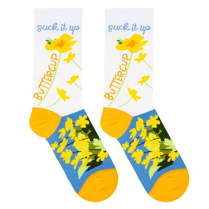 Suck It Up Buttercup Cushion Knit Socks - Women - Premium Socks from Cool Socks - Just $10.95! Shop now at Pat's Monograms