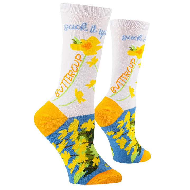 Suck It Up Buttercup Cushion Knit Socks - Women - Premium Socks from Cool Socks - Just $10.95! Shop now at Pat's Monograms