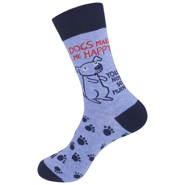 Dogs Make Me Happy Crew Socks - Premium Socks from Funatic - Just $12.95! Shop now at Pat's Monograms
