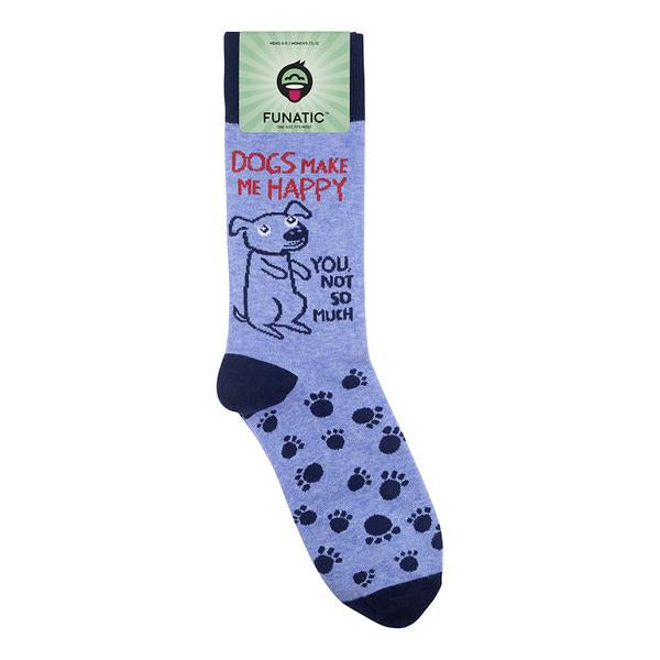 Dogs Make Me Happy Crew Socks - Premium Socks from Funatic - Just $12.95! Shop now at Pat's Monograms