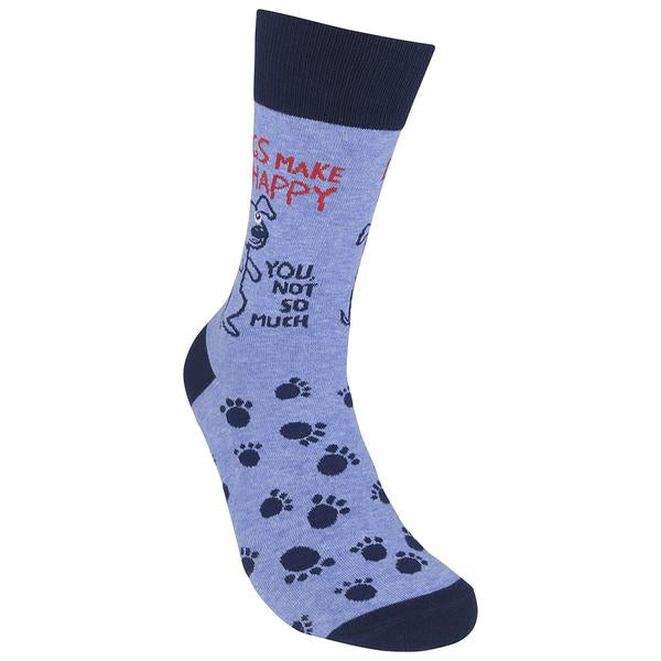 Dogs Make Me Happy Crew Socks - Premium Socks from Funatic - Just $12.95! Shop now at Pat's Monograms