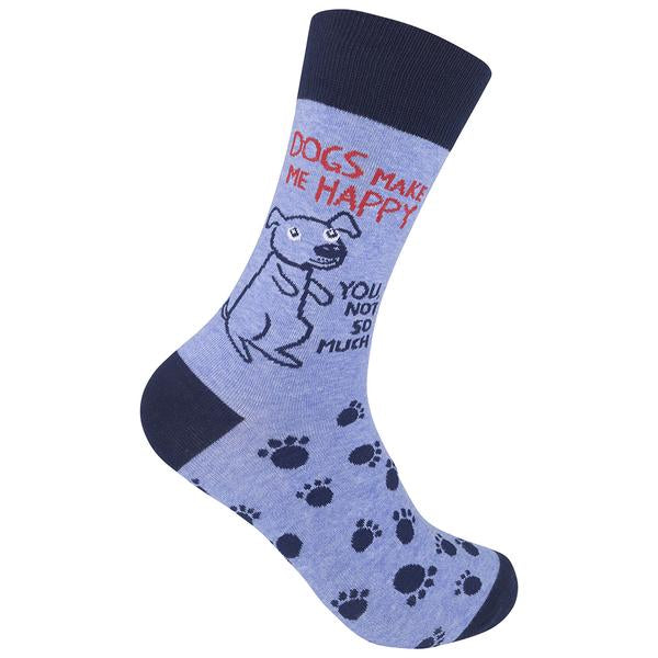 Dogs Make Me Happy Crew Socks - Premium Socks from Funatic - Just $12.95! Shop now at Pat's Monograms