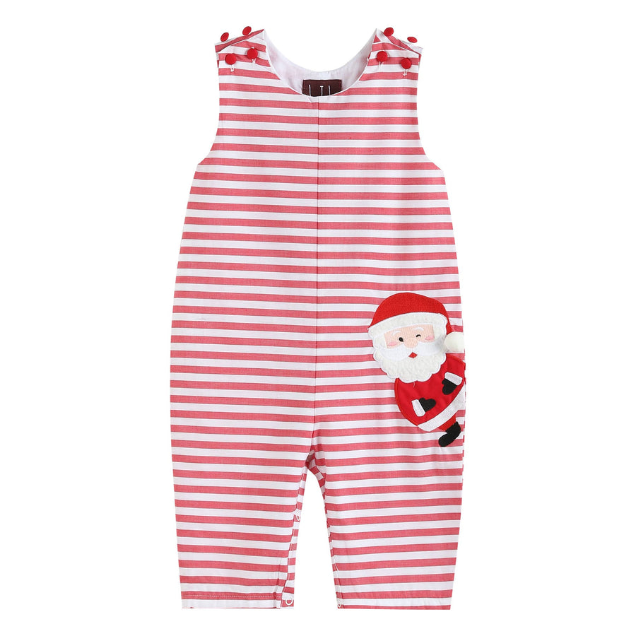 Red and White Striped Santa Overalls - Premium Baby & Toddler Outfits from Lil Cactus - Just $32.95! Shop now at Pat's Monograms