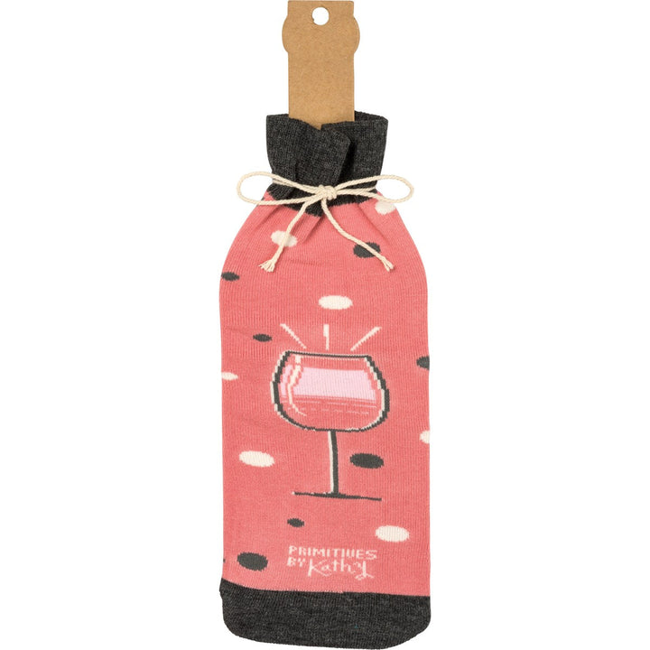 Bottle Sock - Friends Bring Happiness - Premium wine accessories from Primitives by Kathy - Just $5.95! Shop now at Pat's Monograms