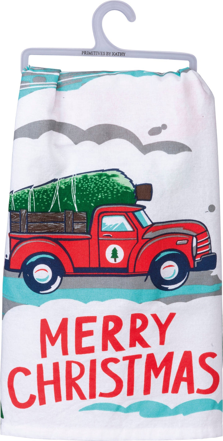 Kitchen Towel - Truck & Tree Merry Christmas - Premium Kitchen Towel from Primitives by Kathy - Just $8.95! Shop now at Pat's Monograms